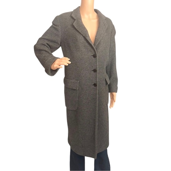 Giorgio Armani ~ Women’s Wool Mohair Alpaca Gray Trench Car Coat ~ Sz 8 ~ VTG - Picture 16 of 16